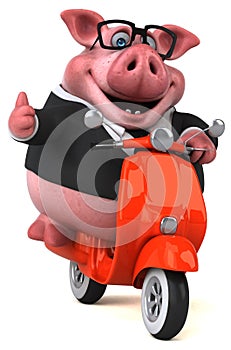 Fun pig - 3D Illustration