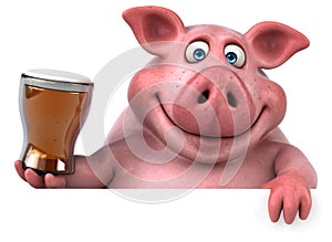 Fun pig - 3D Illustration