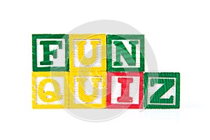 Fun Quiz - Alphabet Baby Blocks on white