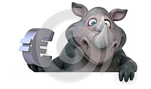 Fun rhinoceros - 3D Illustration
