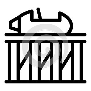 Fun roller coaster icon, outline style