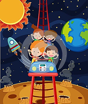 A fun roller coaster space