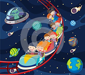 A fun roller coaster space