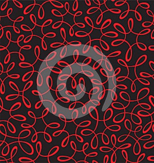 Fun Seamless Loopy Twirled Pattern In Red