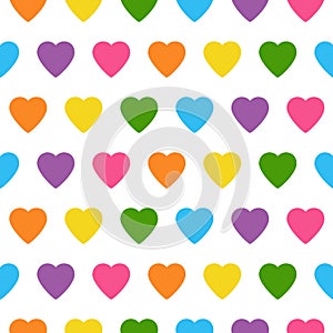 Fun seamless vintage love heart background in pretty colors.