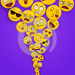 Fun smiley face cartoon icon splash background