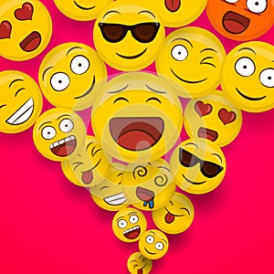 Fun smiley face cartoon icon splash background
