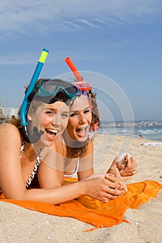 Fun on summer beach vacation