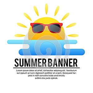 Fun sun and ocean summer banner