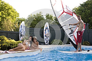 Fun time by the pool