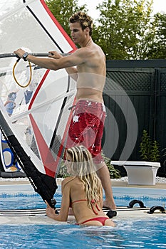 Fun time in the pool