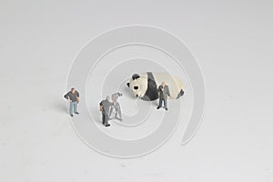 a fun of tiny tv repoter on live display