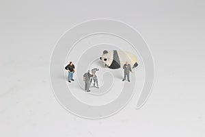 a fun of tiny tv repoter on live display