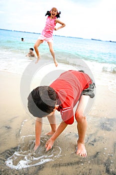 fun at a tropical beach