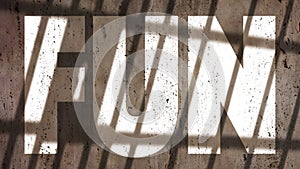 Fun On A Wall With Jail Bars Shadow