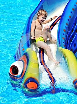 Fun on water slide