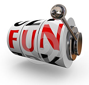 Fun Word Slot Machine Wheels Enjoyment Entertainment