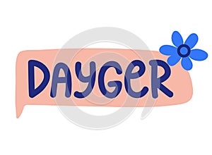 Fun word text sticker colorful design element.