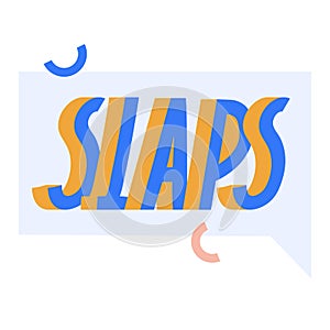 Fun word text sticker colorful design element.