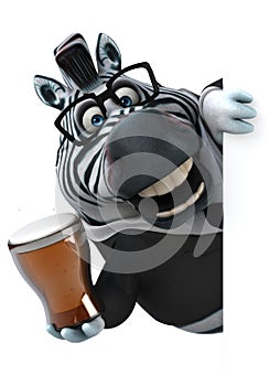 Fun zebra - 3D Illustration