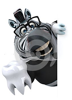 Fun zebra - 3D Illustration