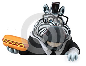 Fun zebra - 3D Illustration