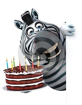 Fun zebra - 3D Illustration