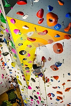 Rock Climbing in Funan mall, Singapore.