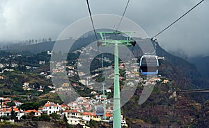 Funchal Cable Car takes tourists to district of Monte in the clouds, Madeira