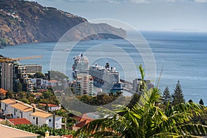 Funchal port with cruise ships