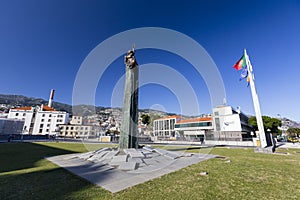 Statue and Flags in Funchal photo