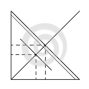 Function graph vector line icon.