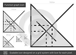 Function graph line icon.