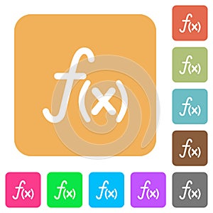 Function rounded square flat icons