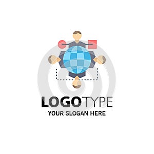 Function, instruction, logic, operation, meeting Flat Color Icon Vector