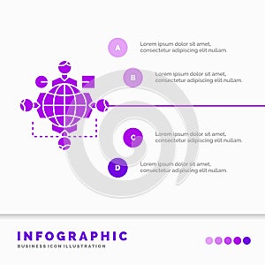 Function, instruction, logic, operation, meeting Infographics Template for Website and Presentation. GLyph Purple icon infographic