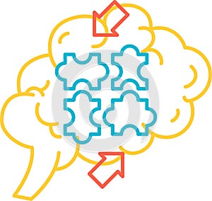 Function introspection of human brain icon vector