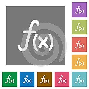 Function square flat icons