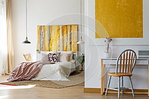 Functional bedroom and stylish decor photo