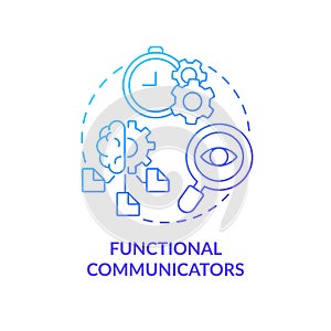 Functional communicators blue gradient concept icon
