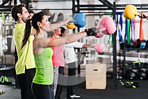 Functional fitness workout in sport gym