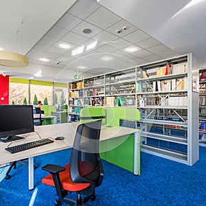 Functional and modern library interior