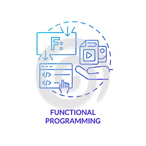 Functional programming blue gradient concept icon