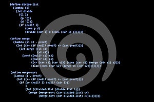 Functional programming code -  declarative paradigm photo