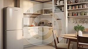 functional refrigerator in kitchen