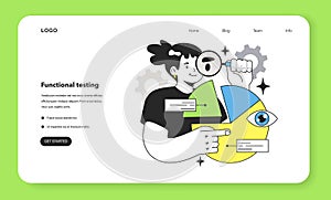 Functional testing technique web banner or landing page. Software