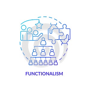 Functionalism blue gradient concept icon