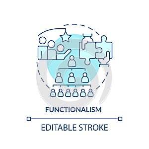 Functionalism soft blue concept icon