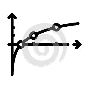 Functions and graphics lesson line icon vector illustration