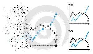 Fragmented Pixel Halftone Functions Plot Icon